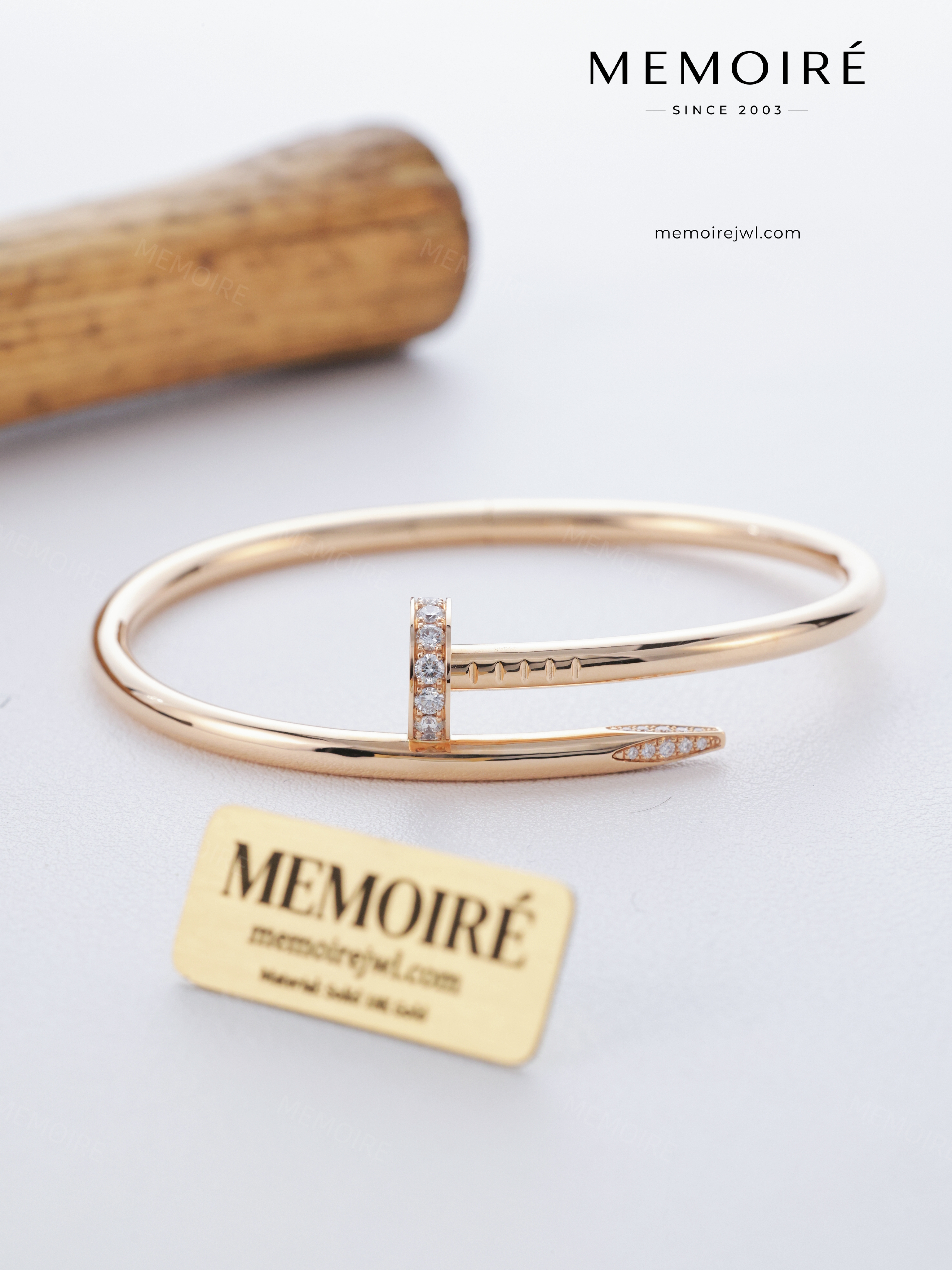 MEMOIRÉ 18K Rose Gold Thick Nail Bangle